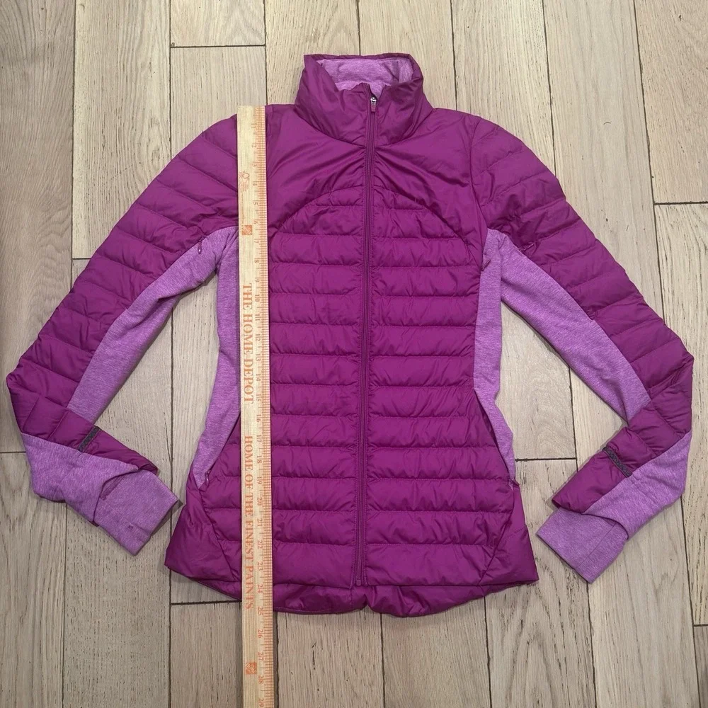 Lululemon Fluff Off Jacket Ultra Violet‎ Pink Sz 4 Athletic Running Down Puffer